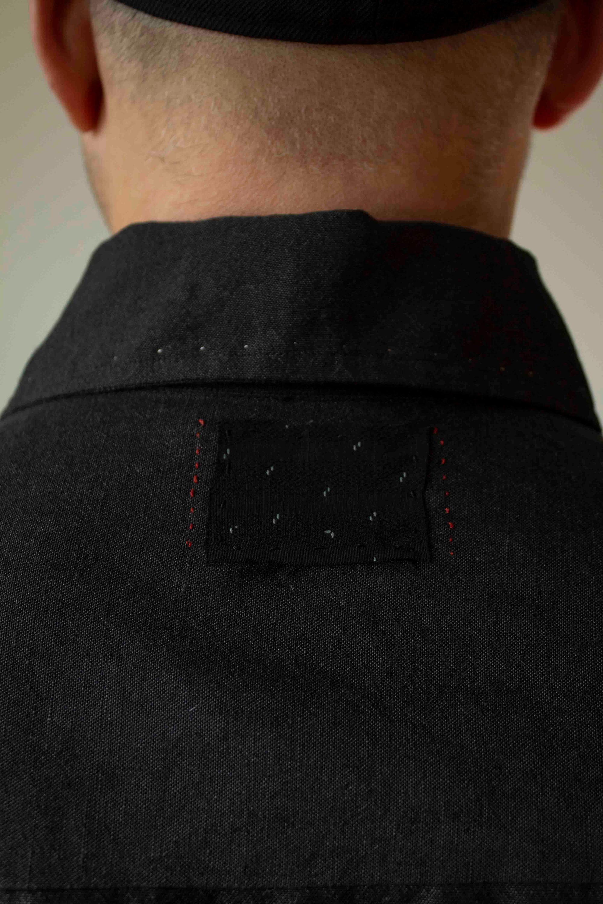 N° 39 hand-stitched linen wool shirt - XL