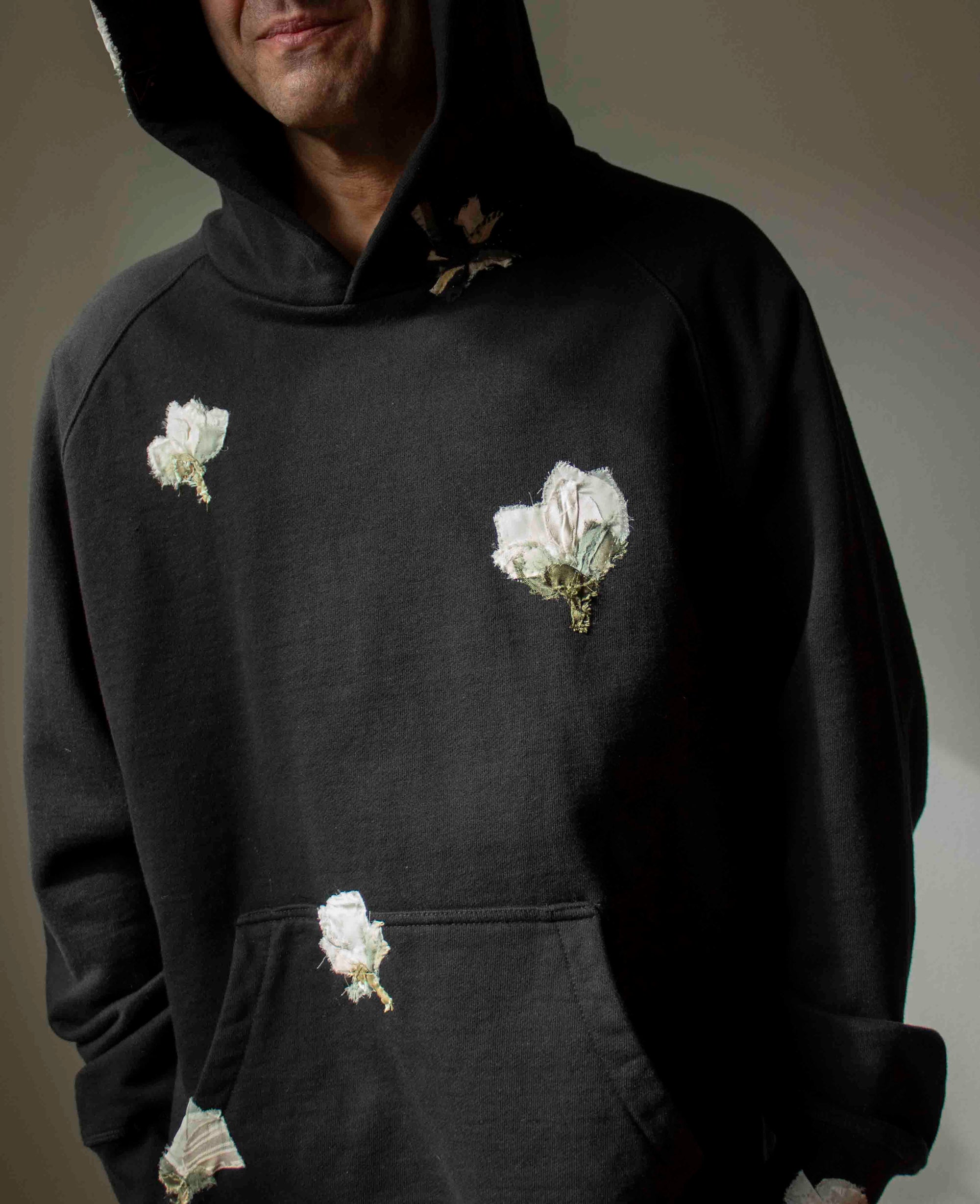 N° 306 multi pressed flower heavyweight hoodie - XXL