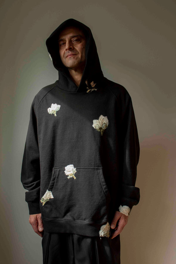 N° 306 multi pressed flower heavyweight hoodie - XXL