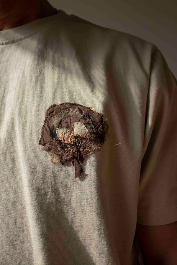 N° 285 heavyweight pressed flower t-shirt - suna beige - L