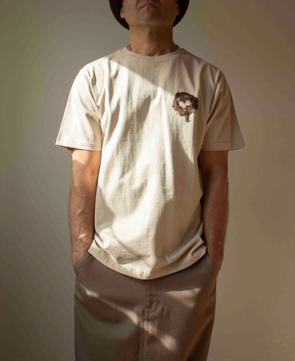 N° 285 heavyweight pressed flower t-shirt - suna beige - L