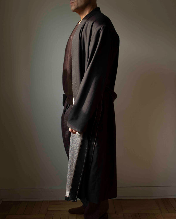 N° 160 hand-stitched robe coat - L