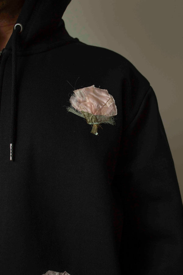 N° 306 multi pressed flower zip hoodie - L