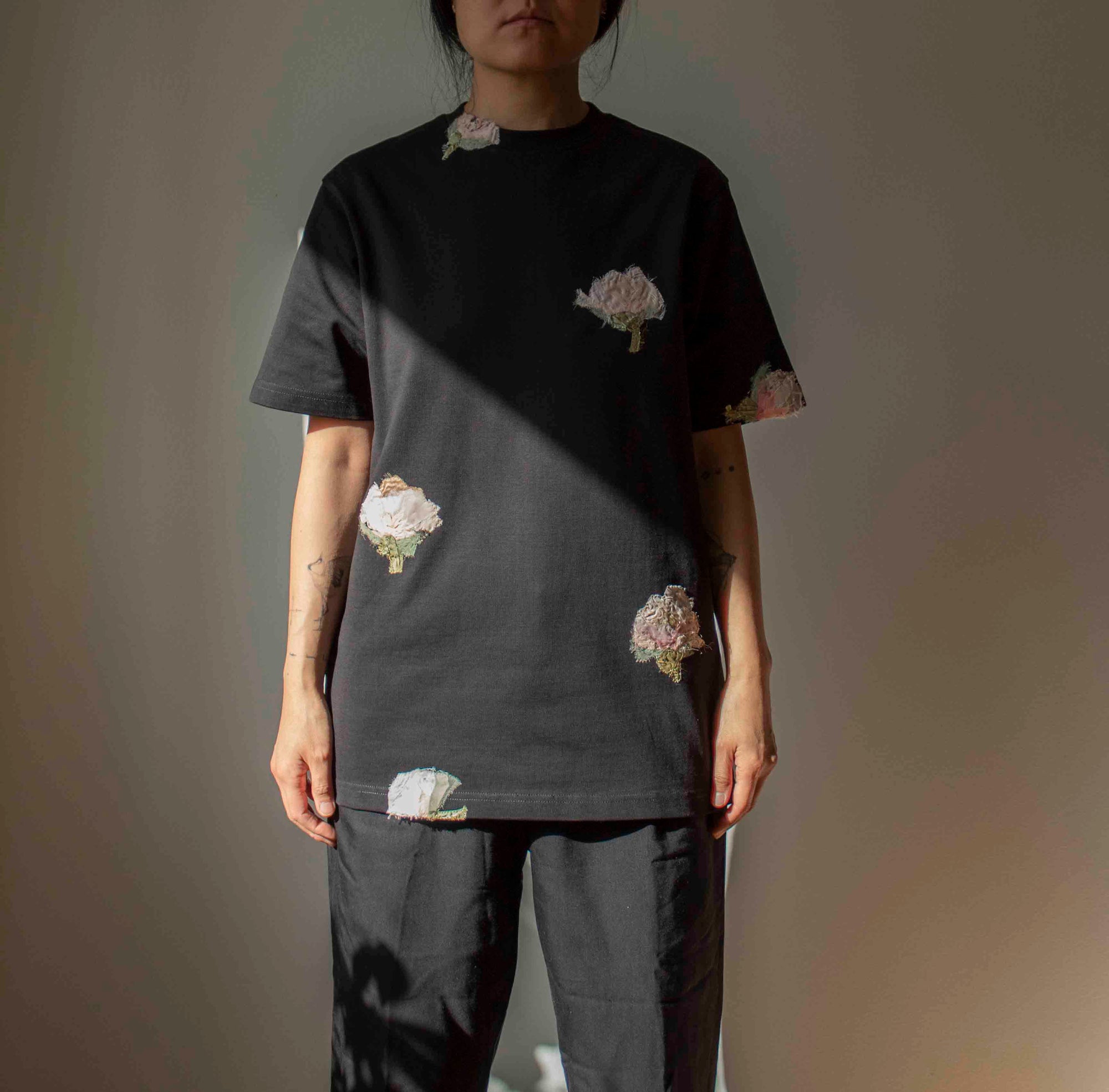 N° 285 multi pressed flower heavyweight t-shirt - S