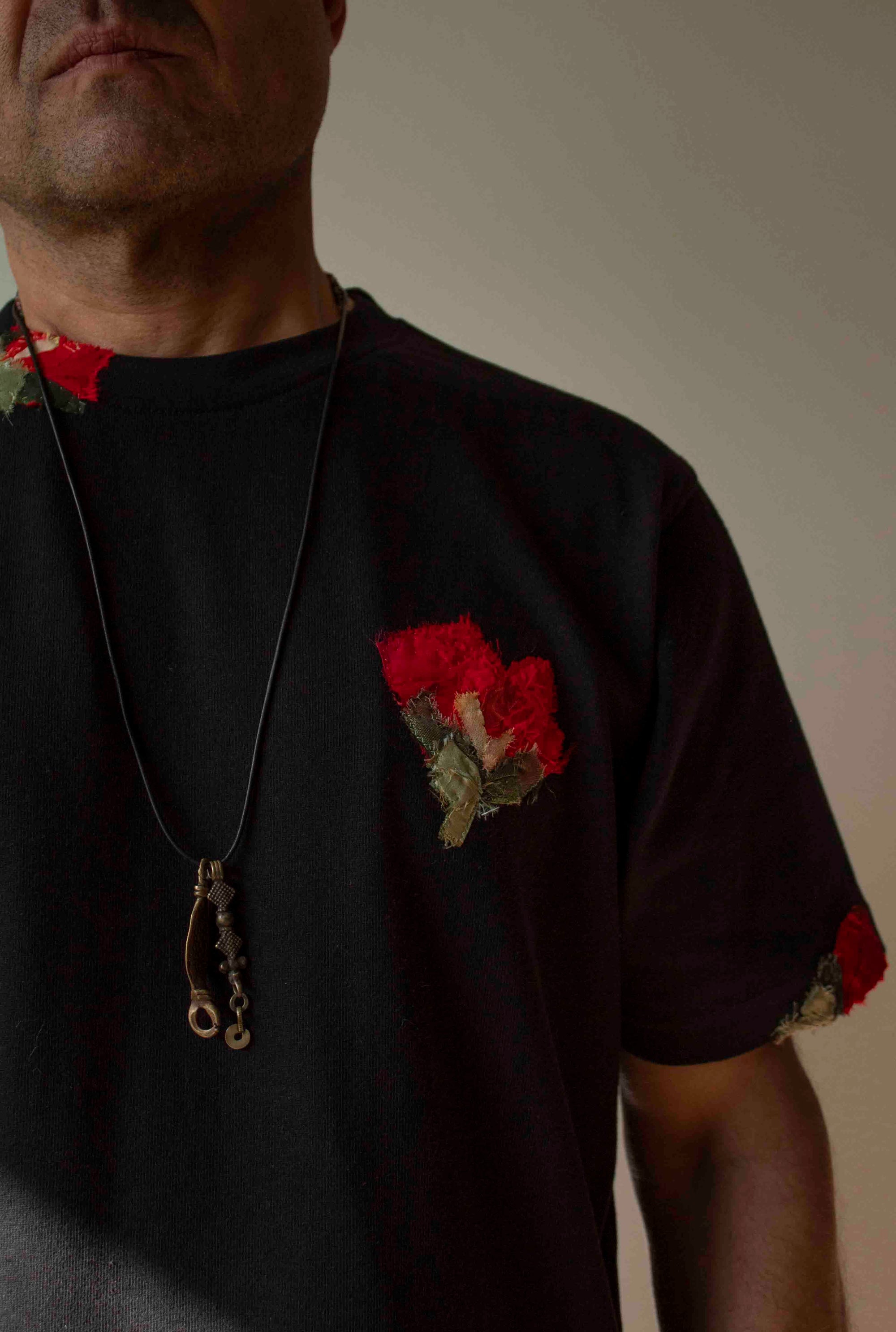 N° 285 multi pressed flower heavyweight t-shirt - L