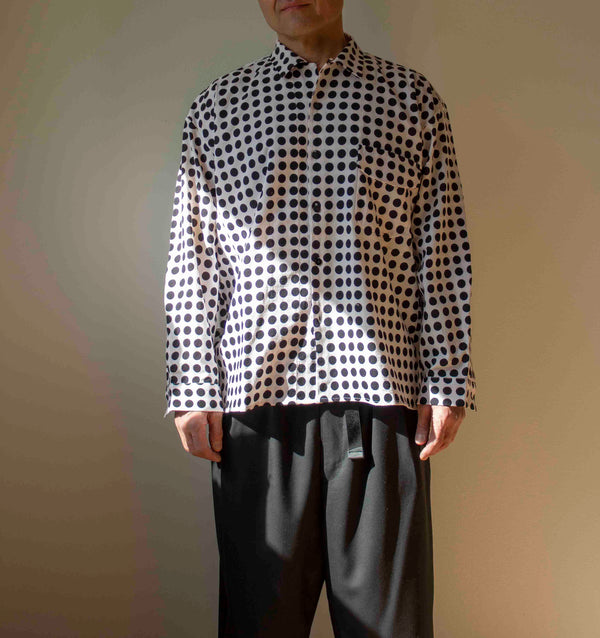 N° 256 mizutama long sleeve cropped boxy shirt - M