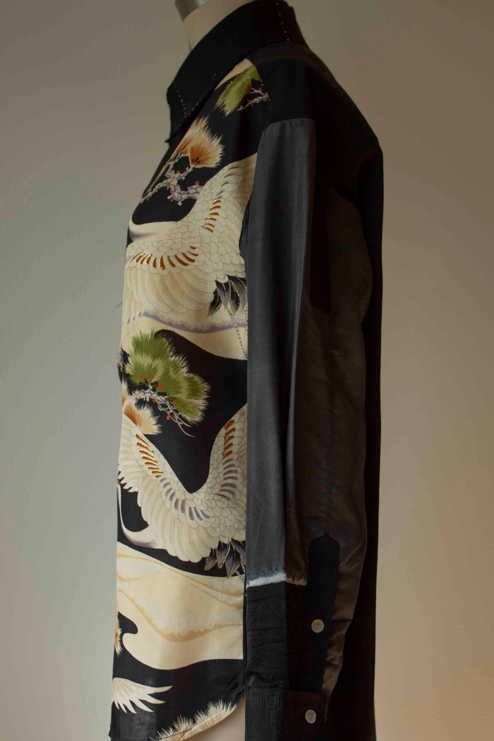 N° 101 haori crane kimono shirt - S