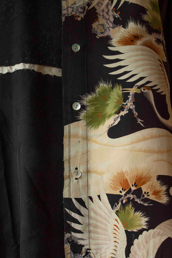 N° 101 haori crane kimono shirt - S