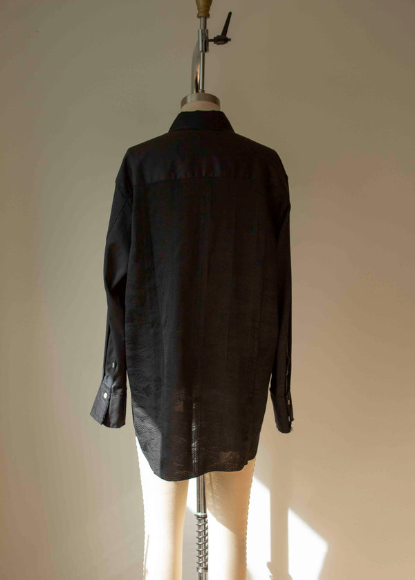 N° 225  paneled pinstripe haori shirt -  S