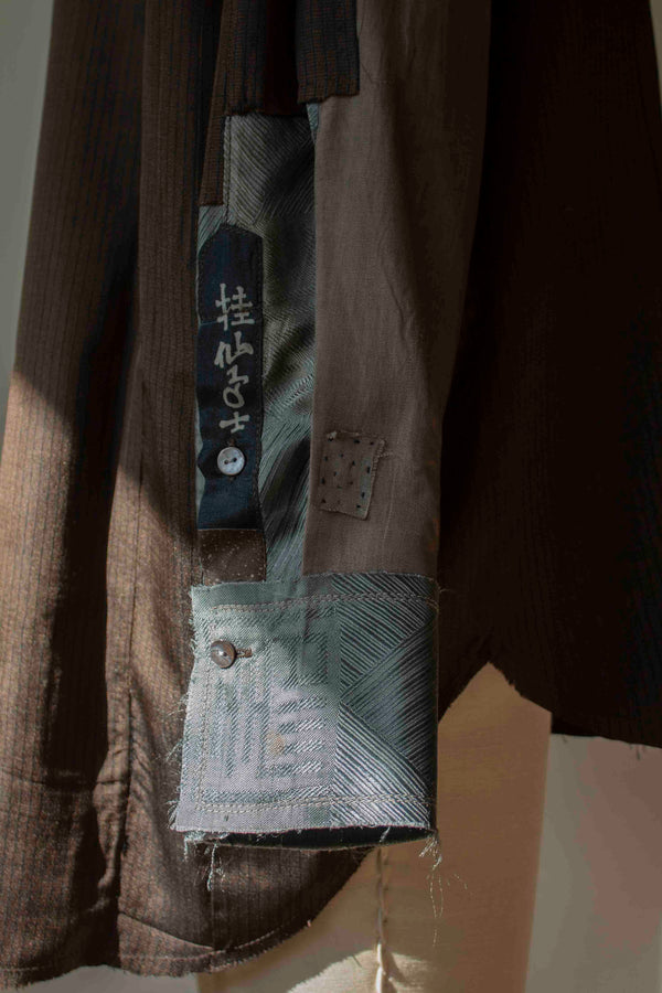 N° 101 haori tsumugi kimono shirt -  S