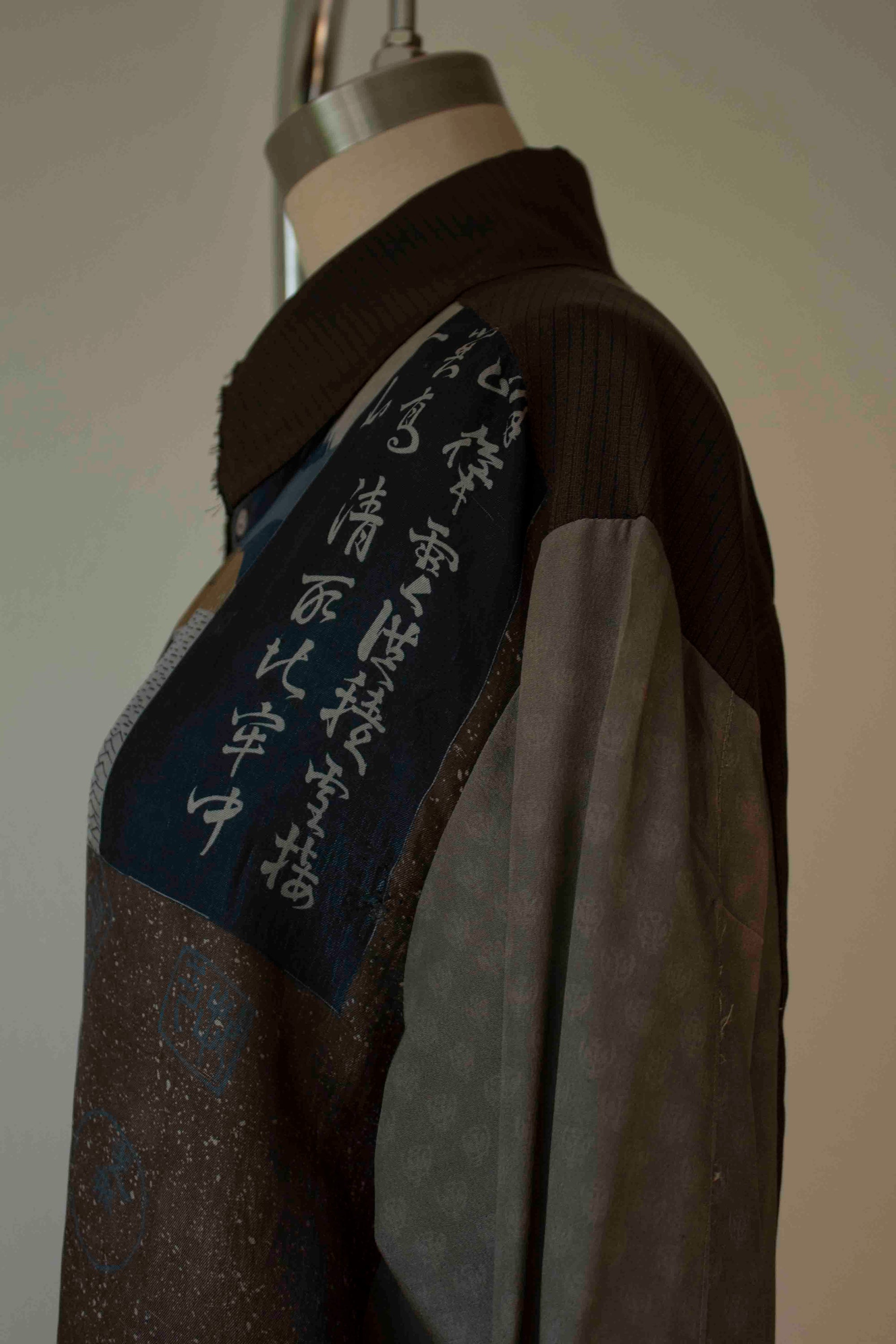 N° 101 haori tsumugi kimono shirt -  S