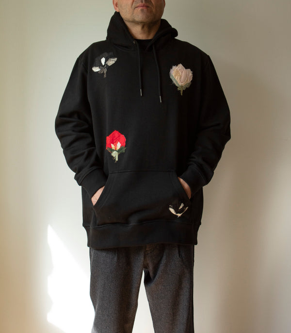 N° 306 multi pressed flower heavyweight hoodie - XL