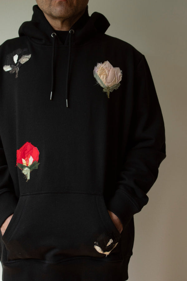 N° 306 multi pressed flower heavyweight hoodie - XL