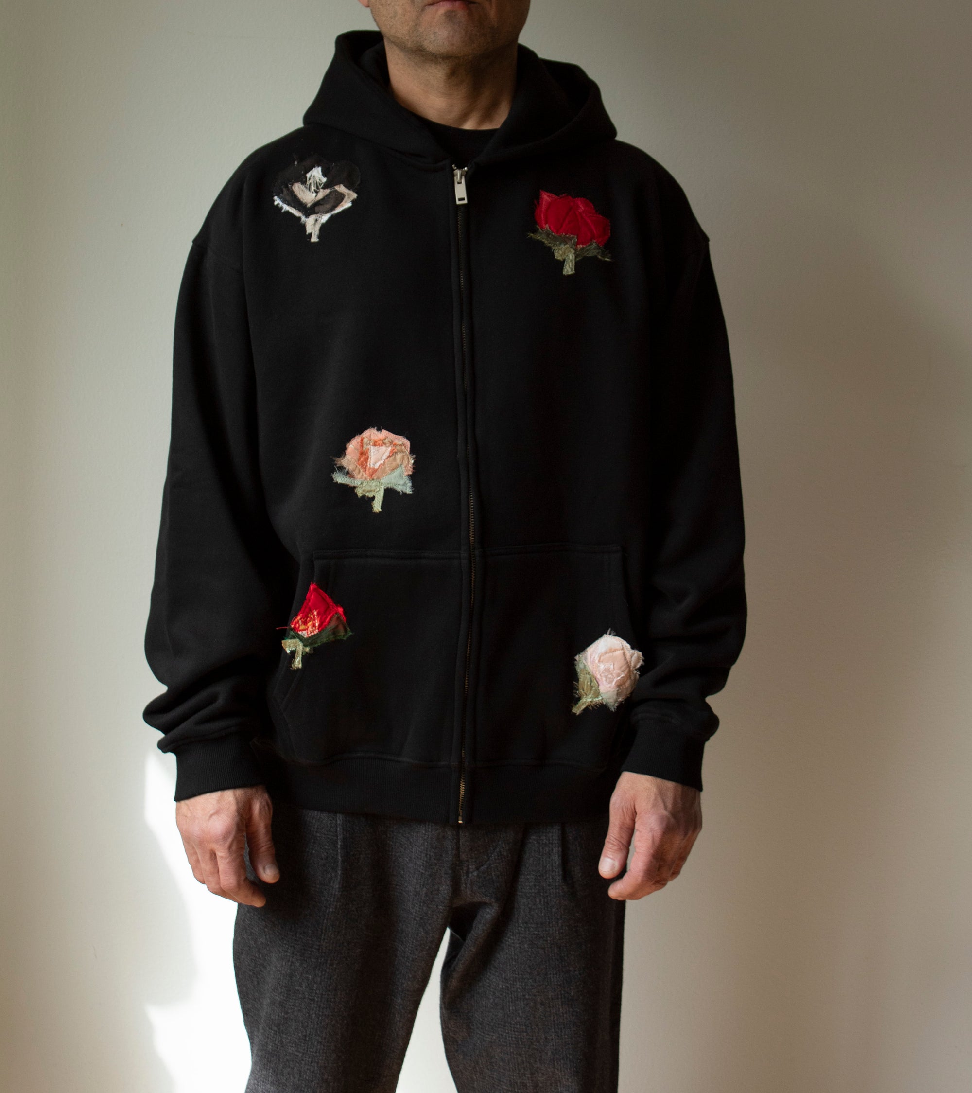 N° 306 multi pressed flower zip hoodie 2 - XL