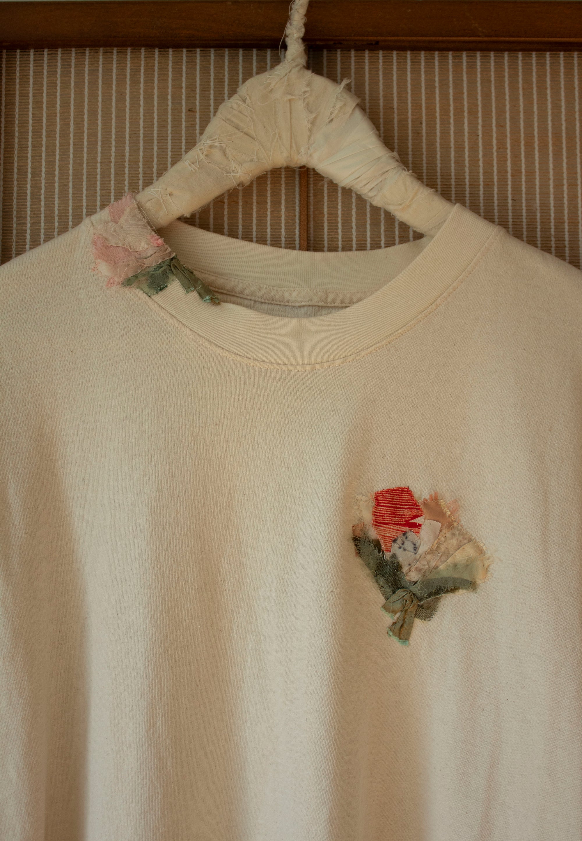 N° 355 garden long sleeve t-shirt - suna beige - size M (made to order)