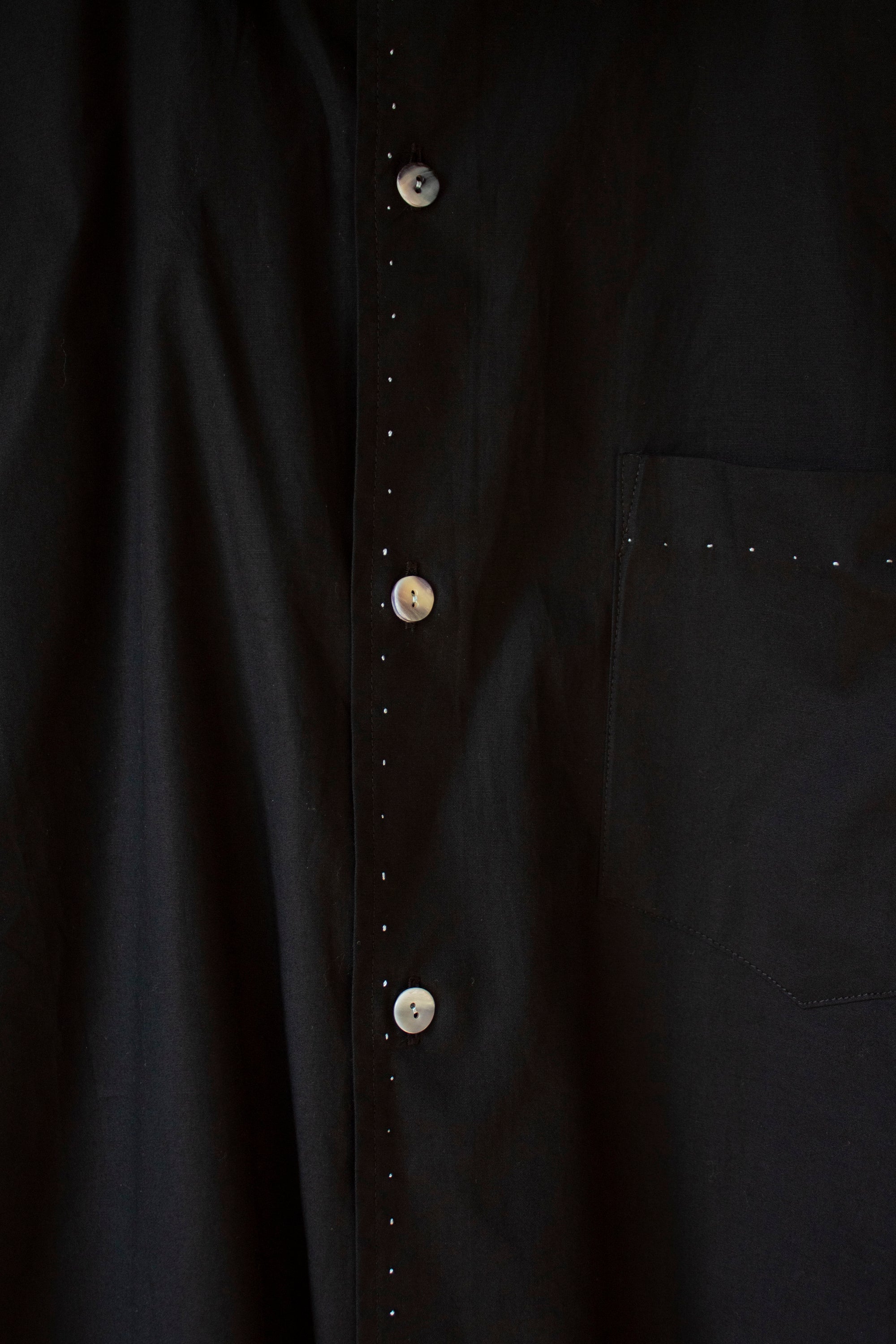 N° 296 paneled sleeve shirt - sumi black/umi blue - M