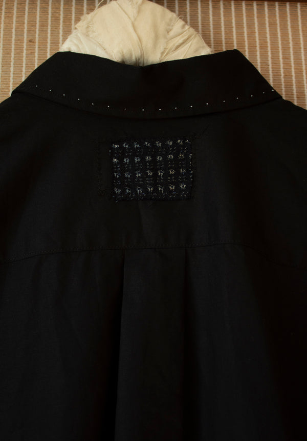 N° 296 paneled sleeve shirt - sumi black/umi blue - M